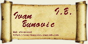 Ivan Bunović vizit kartica